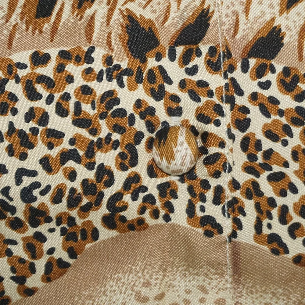 Vintage 90s Silk Animal Print Top - Picture 2 of 9